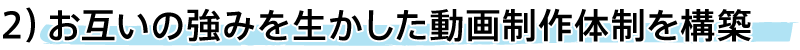 お互いの強みを生かした動画制作体制を構築