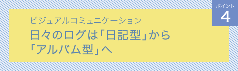 ビジュアルコミュニケーション　ポイント4 　日々のログは「日記型」から「アルバム型」へ