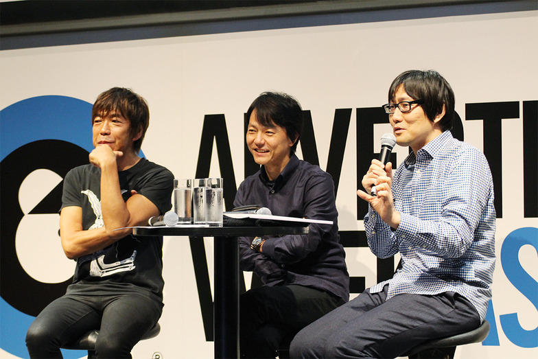 左から、山崎隆明さん(代表作:リクルート ホットペッパー「アフレコ」、サントリー「細マッチョ」など)、澤本嘉光さん(代表作:ソフトバンクモバイル「ホワイト家族」、東京ガス「ガス・パッ・ チョ!」など)、福里真一さん(富士フイルム「フジカラーのお店」、サントリーBOSS「宇宙人ジョーンズ」など)