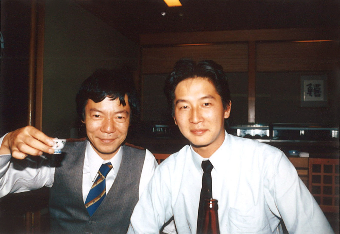 一仕事を終え、三森さんと一献