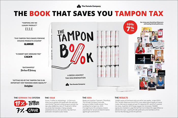 2019年PR部門グランプリ「Tampon Book」（掲載許諾：Female Company）