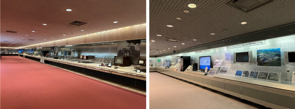 シャープミュージアム内観(左:歴史館、右:技術館 筆者撮影)